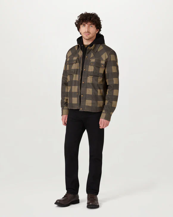 Belstaff Mansion Shirt Chequered - Olive/Black - Image 3