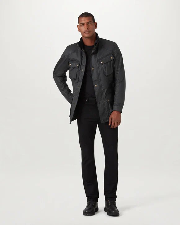 Belstaff Mens Trialmaster Motorcycle Jacket - Black - Image 3