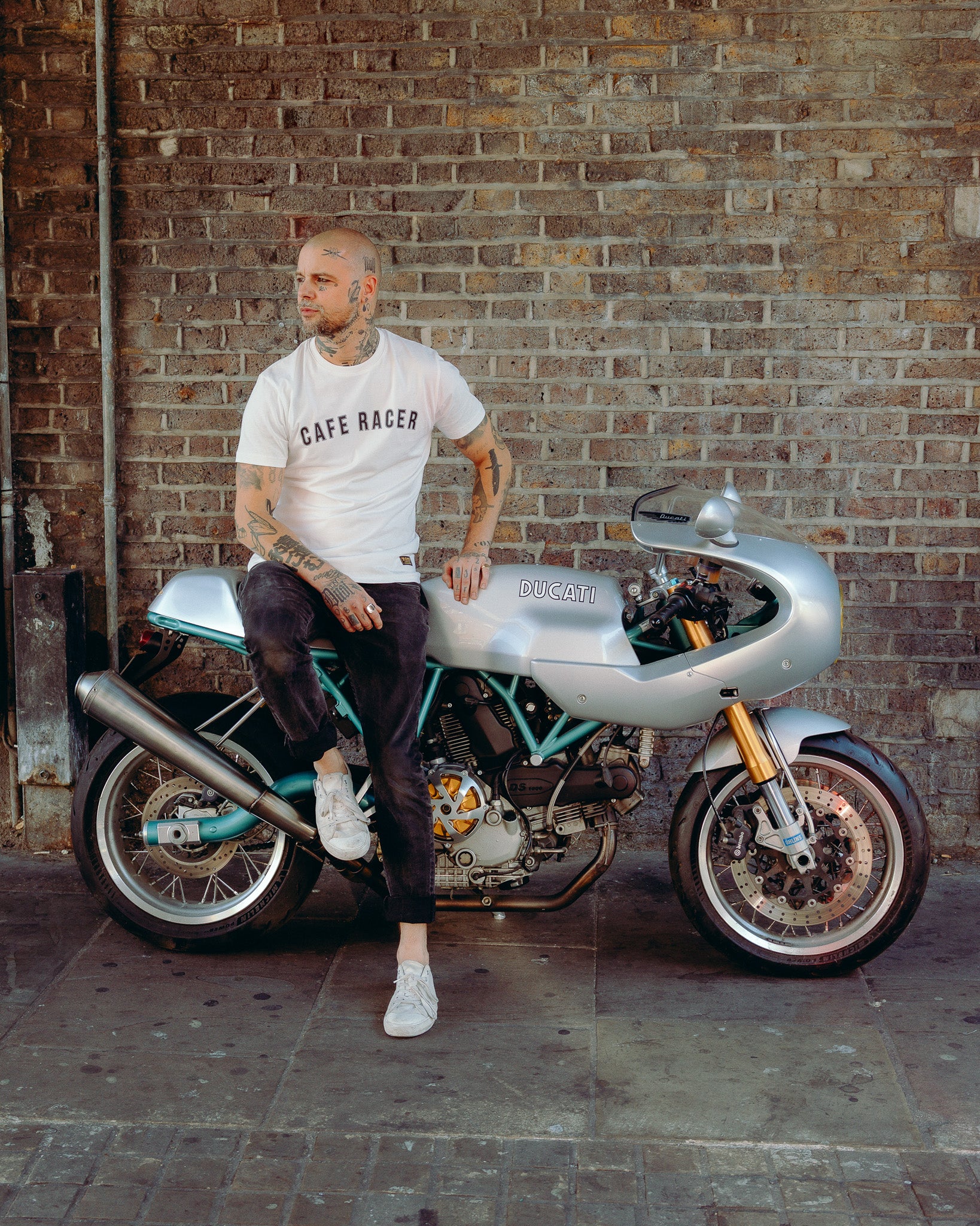 BSMC Cafe Racer T-Shirt - White - Image 2