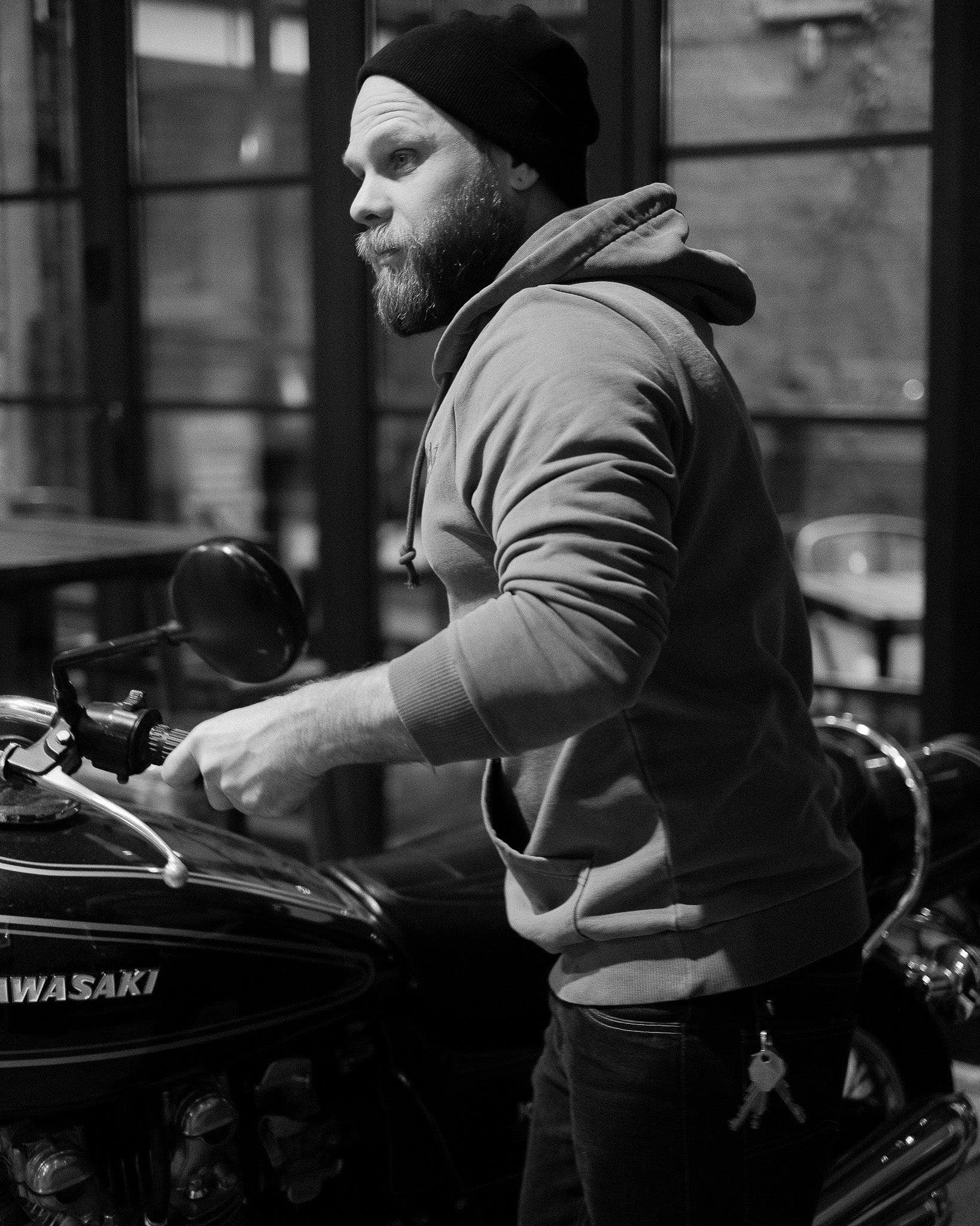 BSMC Moto Co Overhead Hoodie - Washed Grey - Image 7