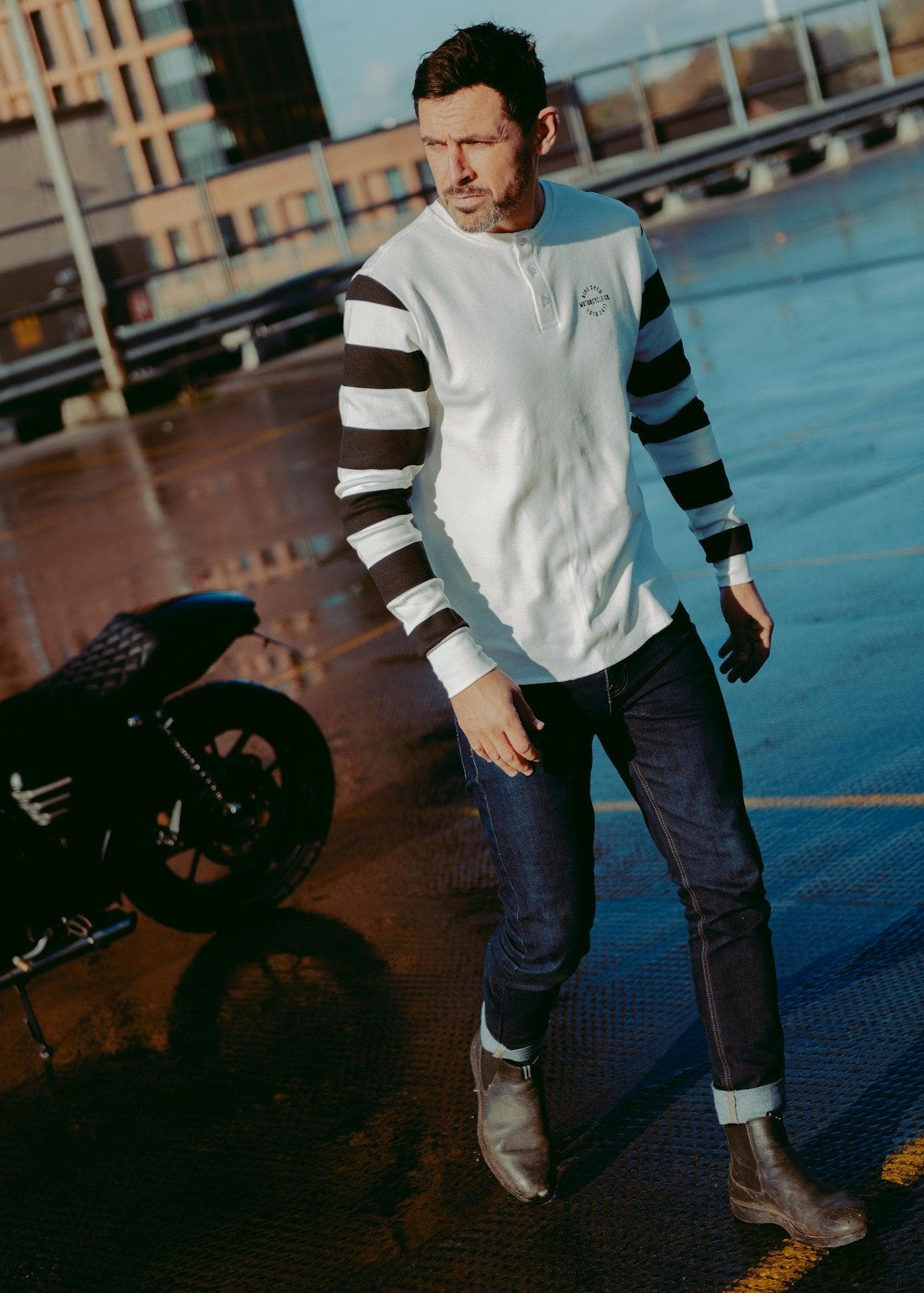 BSMC Rocker Long Sleeve Waffle - Cream/Black - Image 5