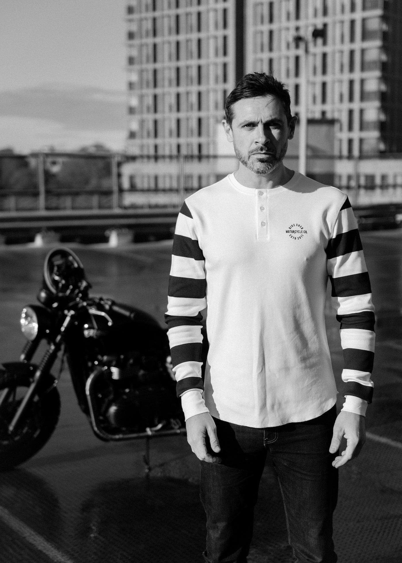 BSMC Rocker Long Sleeve Waffle - Cream/Black - Image 6