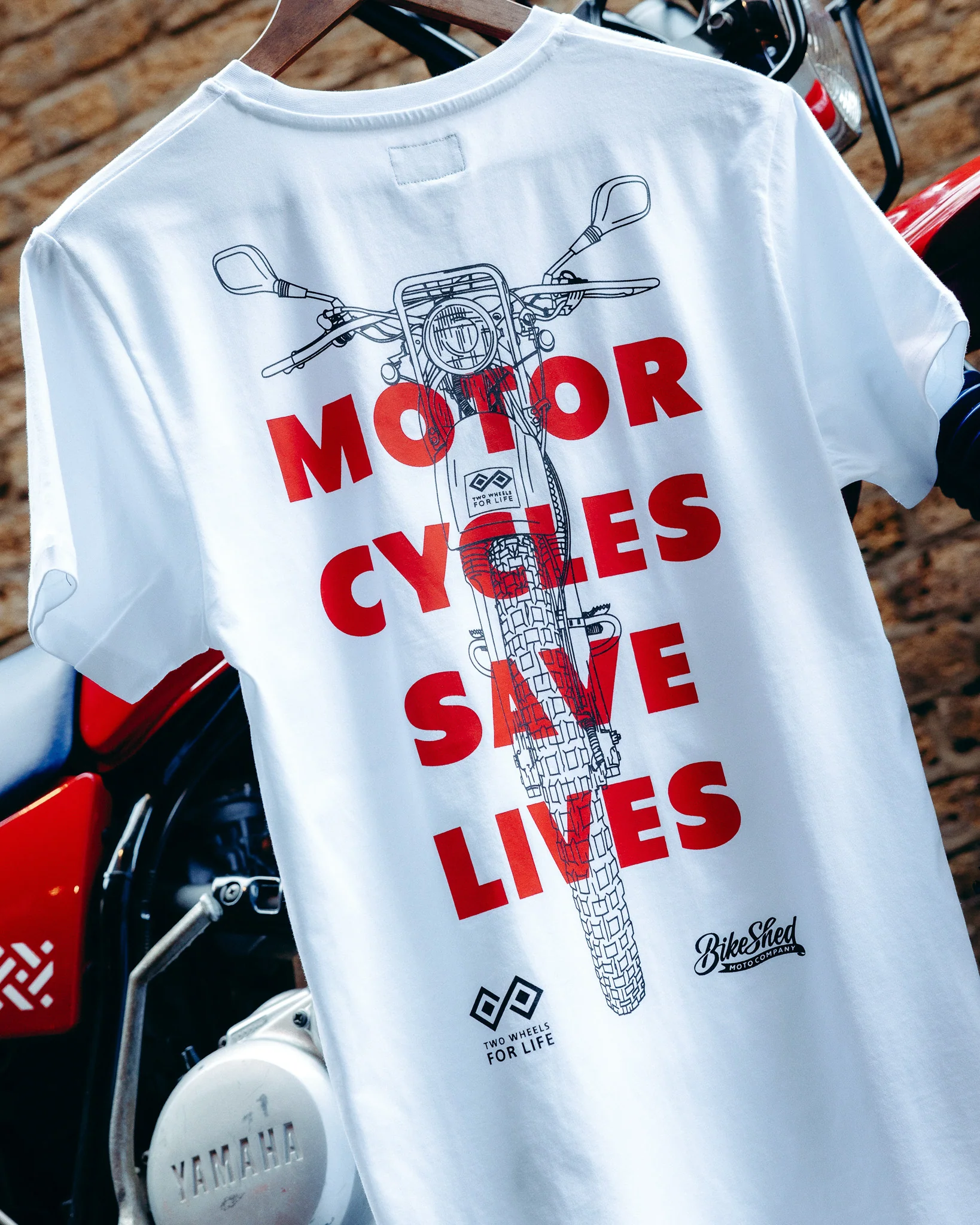 BSMC x Two Wheels For Life T-Shirt - White - Image 4