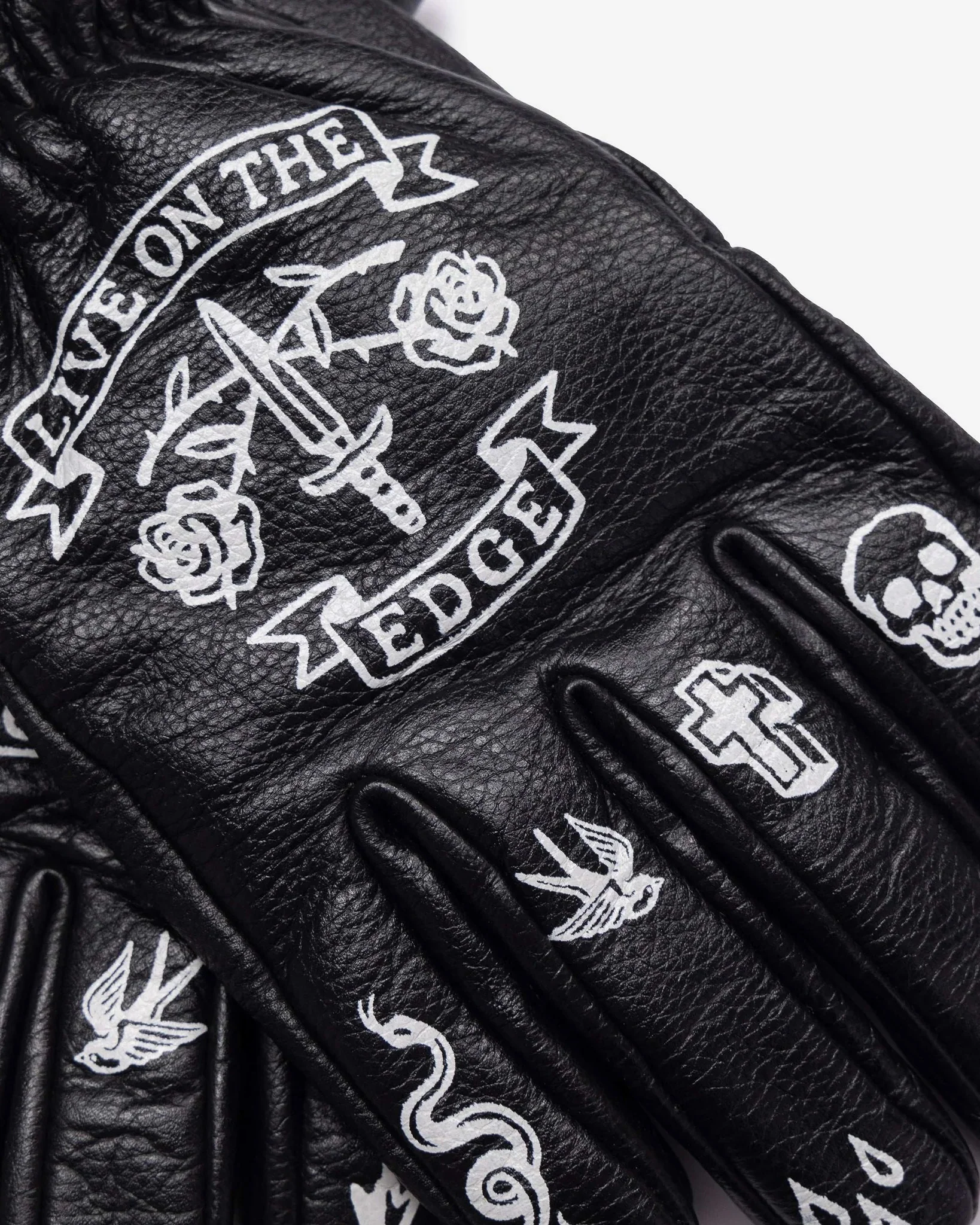 Macleod Memento Mori Leather Gloves - Black - Image 3