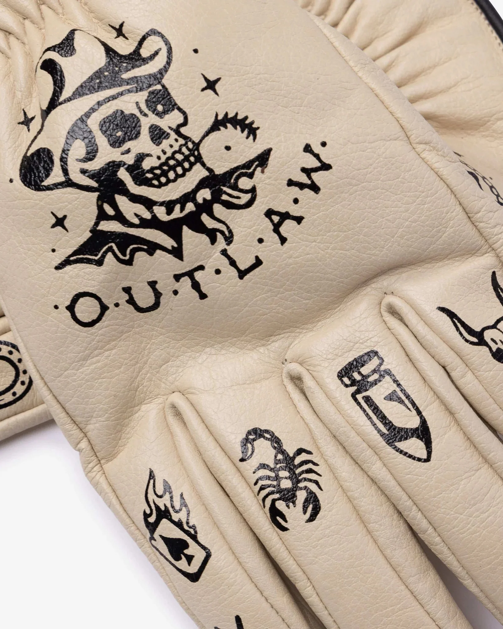 Macleod Outlaw Leather Gloves - Cream - Image 3